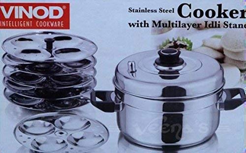 Vinod St. Steel Cooker with Idli Plates 5 Tier