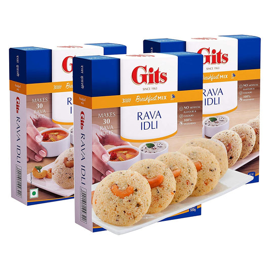 Gits Rava Idli Mix, 1500g (Pack of 3 X 500g Each)