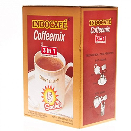 Indocafe Coffeemix 3 in 1 First Class 5-ct, 100 Gram (Pack of 2)