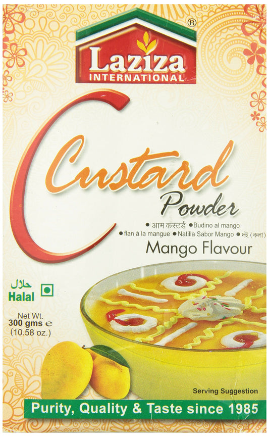 Laziza Mango Custard Powder, 300-Gram Boxes (Pack of 6)