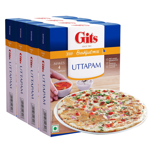 Gits Instant Uttappam Breakfast Mix, 800g (Pack of 4 X 200g Each)