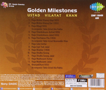Golden Milestones - Ustad Vilayat Khan [Audio CD] USTAD VILAYAT KHAN