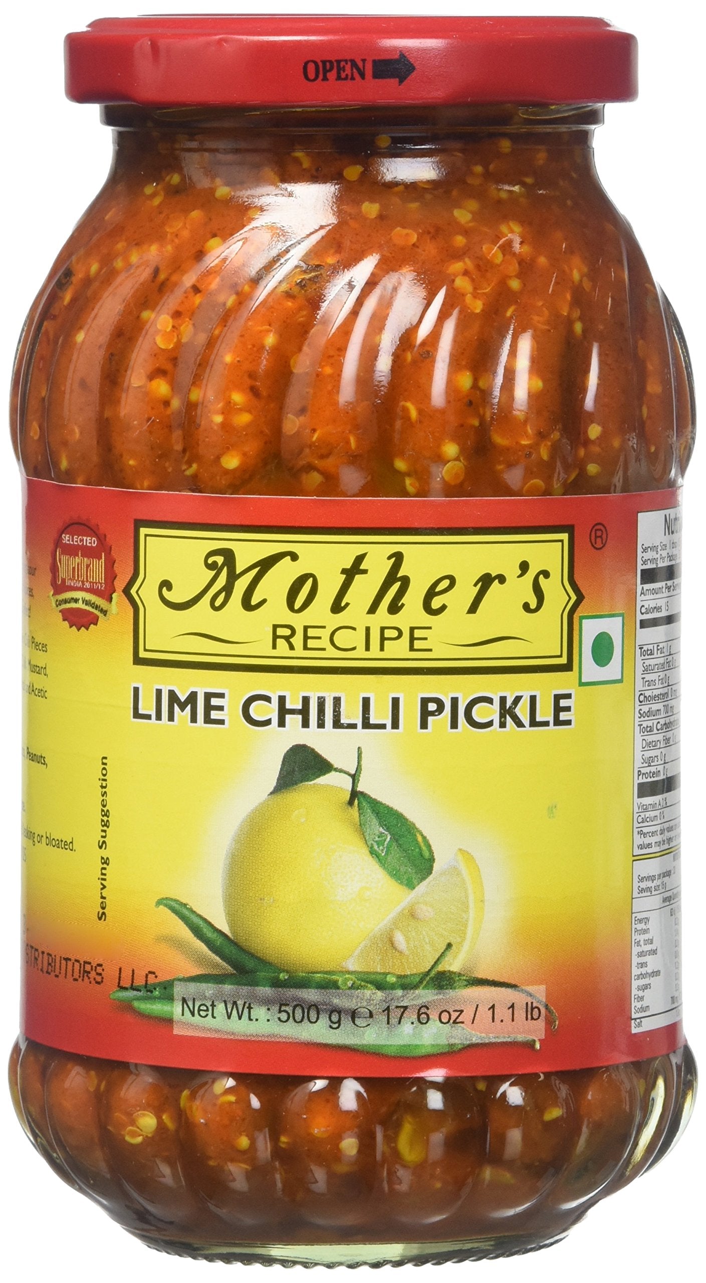 Mother's Recipe Lime Chilli Pickle 500 gms