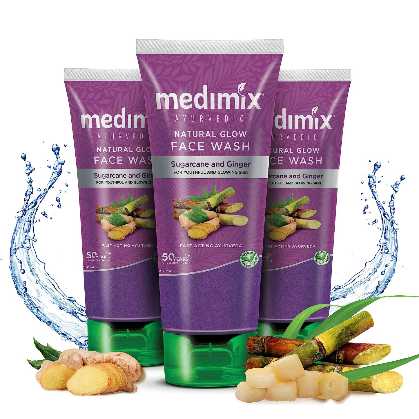 Medimix Ayurvedic Natural Glow Face Wash, 100ml (Pack of 3)