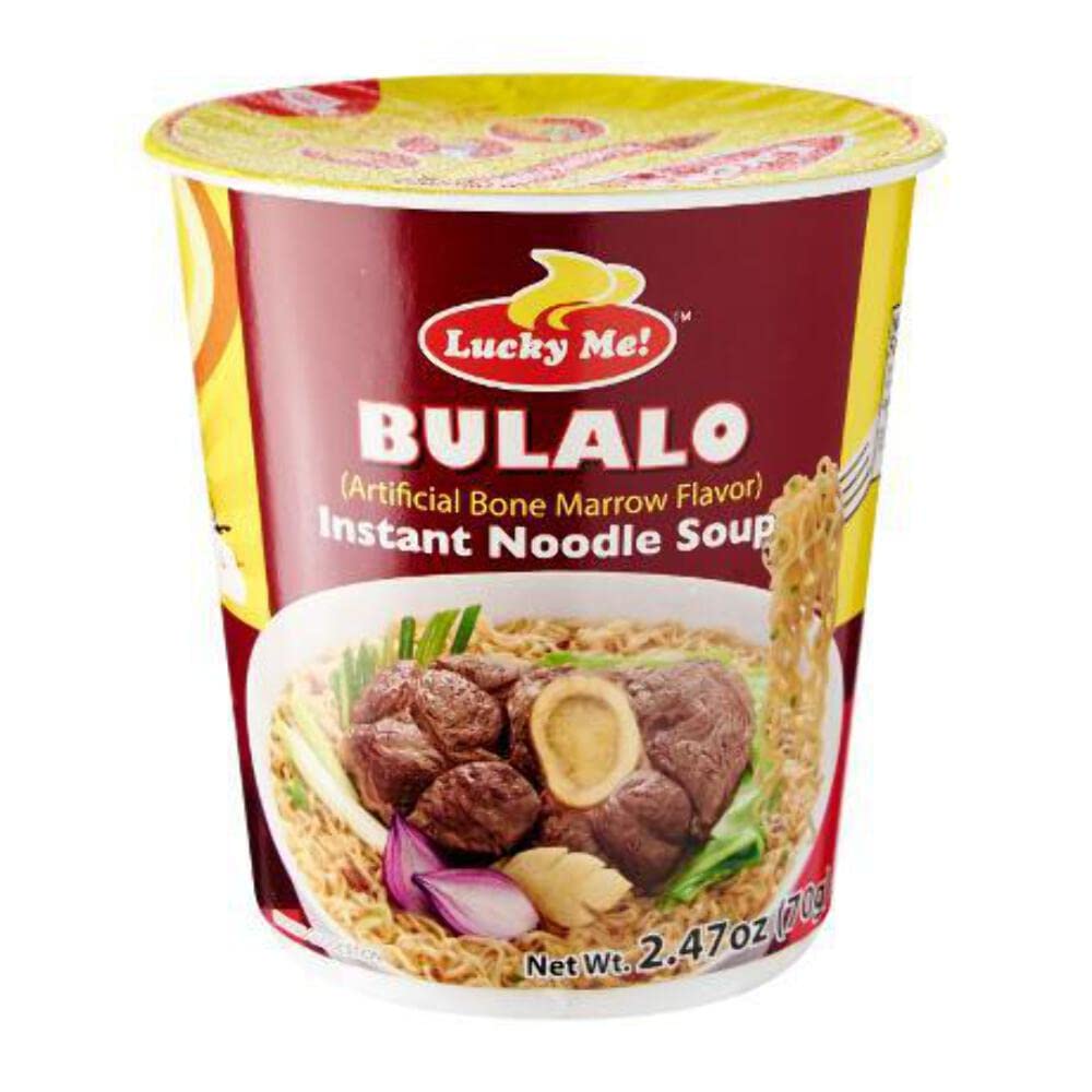 Lucky Me! Bulalo Instant Noodle Soup (Artificial Bone Marrow Flavor) 70g, 4 Pack