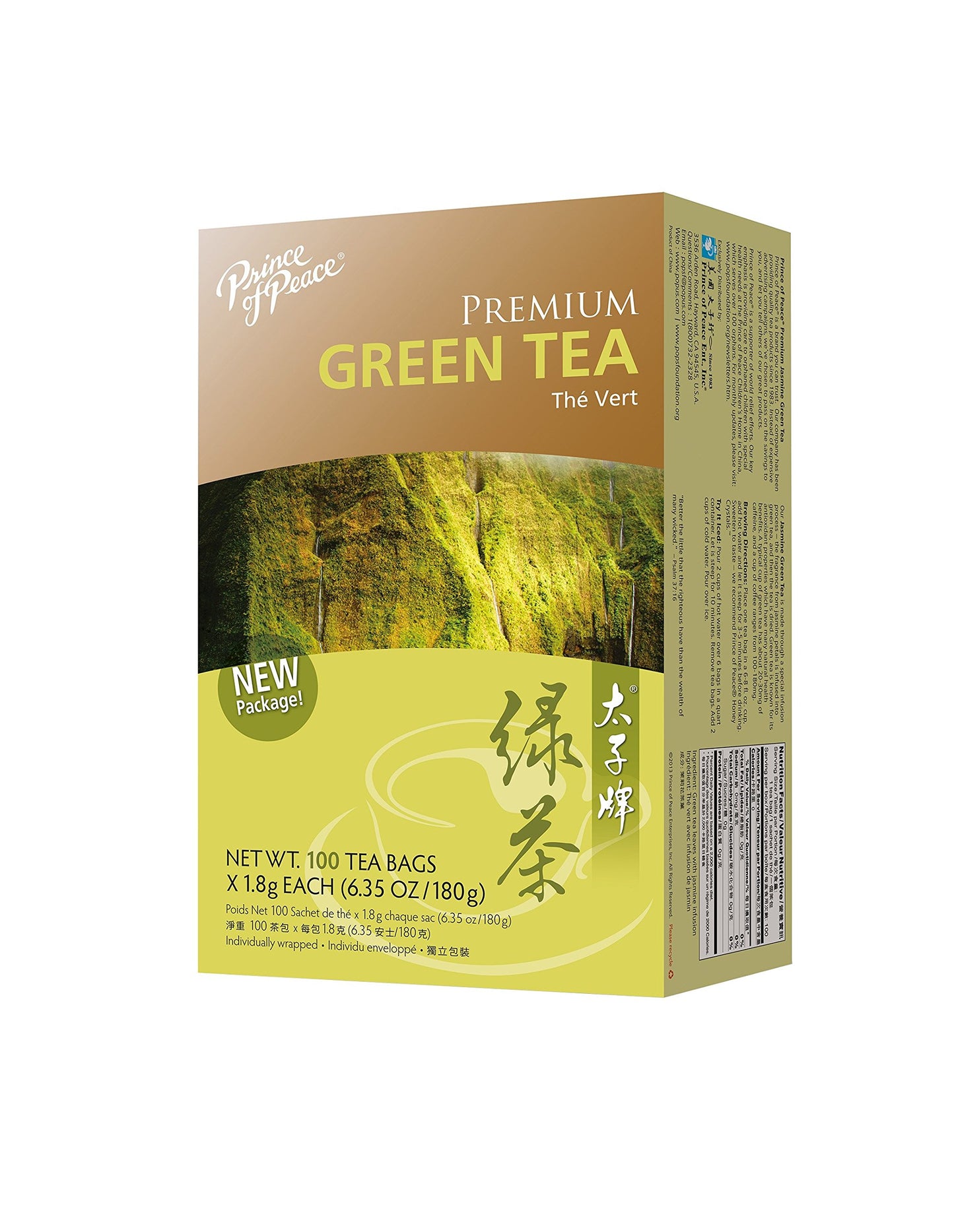 Prince of Peace Premium Green Tea, 100 Tea Bags Premium Green Tea Bags Prince of Peace Green Tea Bags Green Tea Prince of Peace Green Tea Bags 100 Pack of Tea Bags
