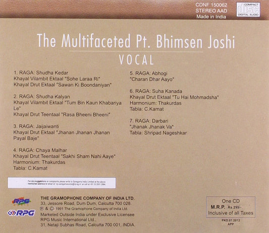 THE MULTIFACTED PT BHIMSEN JOSHI VOCAL [Audio CD] PT BHIMSEN JOSHI