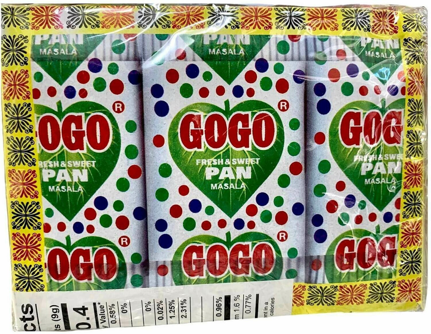 Gogo Fresh & Sweet Pan Masala 48 Packets / 180grams Total Betel Nut Supari - Mahaekart LLC