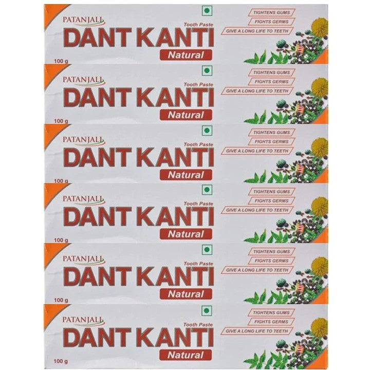 Patanjali Dant Kanti Dental Cream - 200g - Pack of 6 Original patanjali Toothpaste Oral Care - Bath & Shower