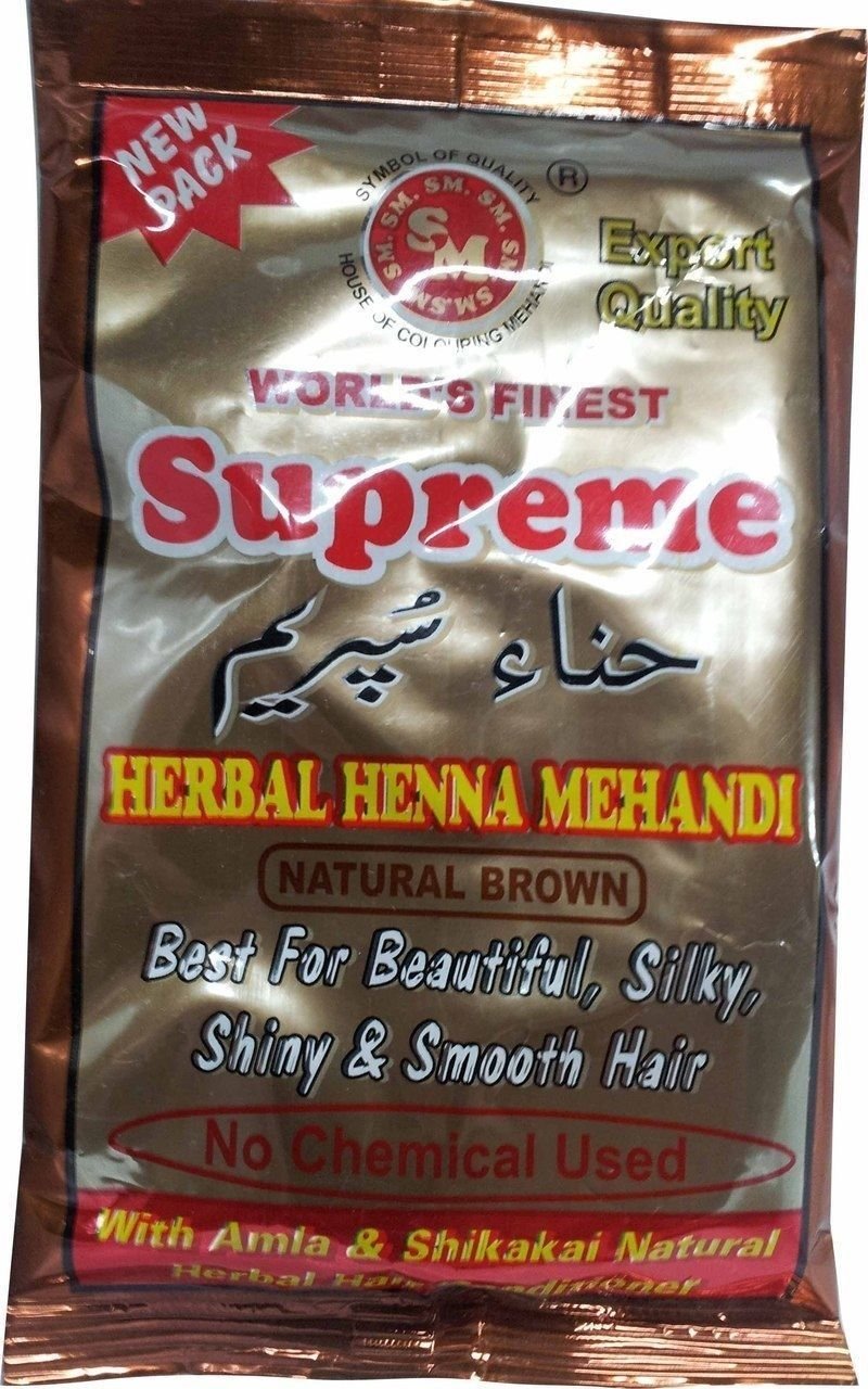 SUPREME HERBAL HENNA Powder NATURAL BROWN Hair Color (3 x 150gm = 450gm)