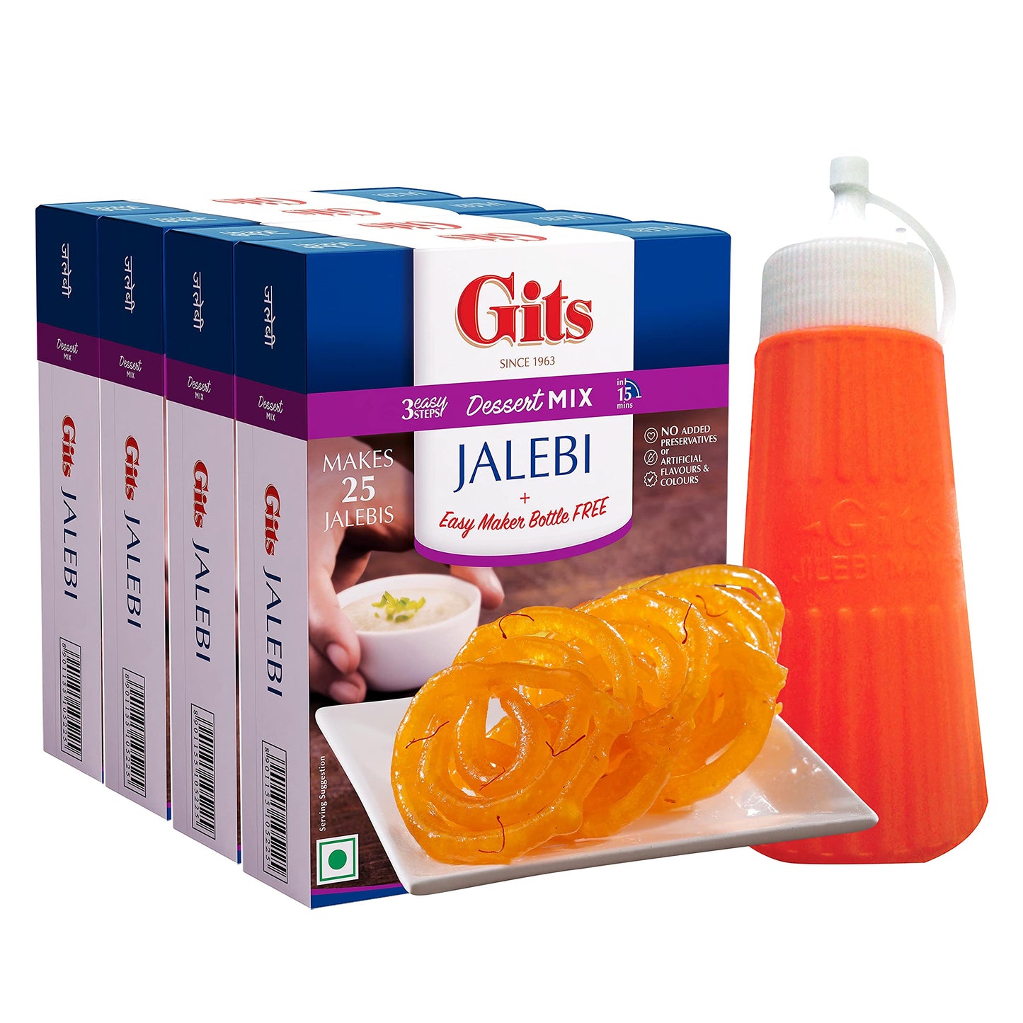 Gits Jalebi Dessert Mix, 100 g (Pack of 4)