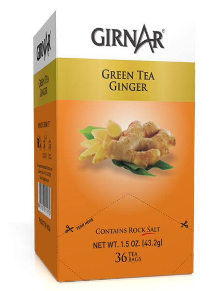 Girnar Green Tea With Ginger (36 Tea Bags) - Mahaekart LLC