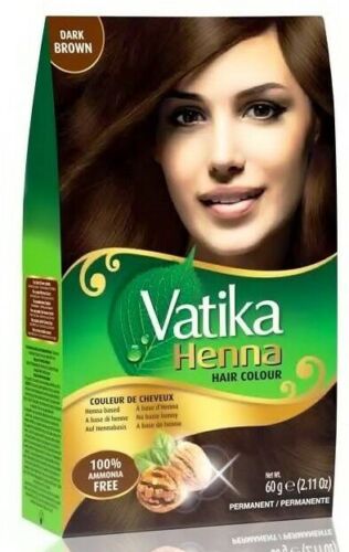 Dabur Vatika 100% Natural Henna Hair Color Creme Kit  Dark Brown - Mahaekart LLC