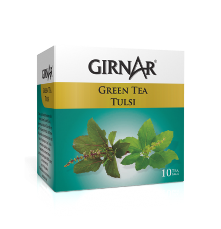 Girnar Green Tea With Tulsi (Basil Leaves) (36 Tea Bag) - Mahaekart LLC